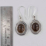 Smoky Quartz Silver Earrings