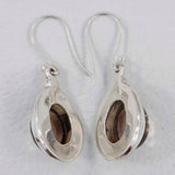 Smoky Quartz Silver Earrings