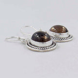 Smoky Quartz Silver Earrings