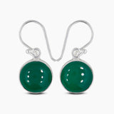 Green Onyx Silver Earrings