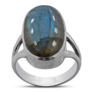 Natural Labradorite Silver Rings