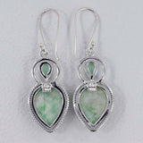 Glacier Green Emerald Silver Earrings