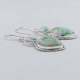 Glacier Green Emerald Silver Earrings