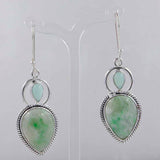 Glacier Green Emerald Silver Earrings