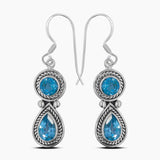 Blue Topaz Silver Earrings