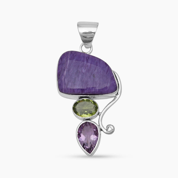 Charoite Silver Pendants