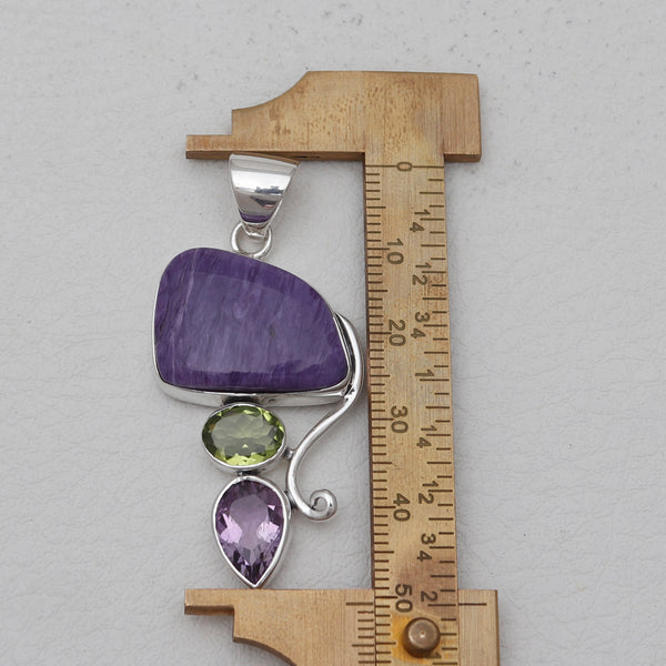 Charoite Silver Pendants