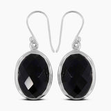 Black Onyx Silver Earrings