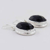 Black Onyx Silver Earrings