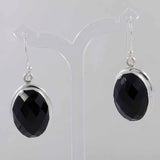 Black Onyx Silver Earrings