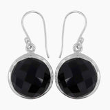 Black Onyx Silver Earrings
