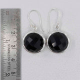 Black Onyx Silver Earrings