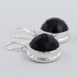 Black Onyx Silver Earrings