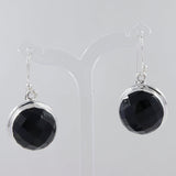 Black Onyx Silver Earrings