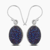 Titanium Druzy Silver Earrings