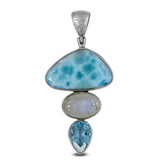 925 Sterling Silver Larimar Pendant