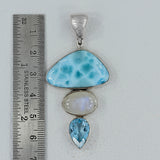 Larimar 925 Sterling Silver Pendant