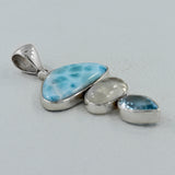 Larimar 925 Sterling Silver Pendant