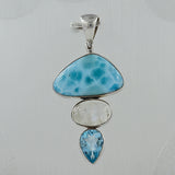 925 Sterling Silver Larimar Pendant