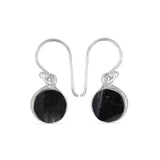 Black Tourmaline Silver Earrings