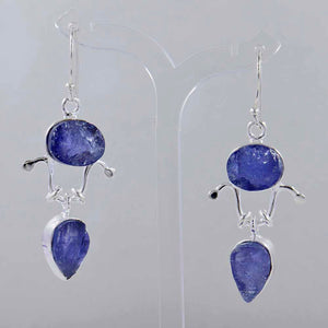 Tanzanite Silver Earrings