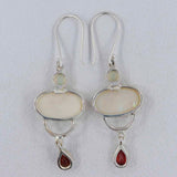 Osmena Pearl & Garnet Silver Earrings