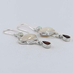 Osmeña pearl & Garnet Silver Earrings