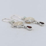 Osmena Pearl & Garnet Silver Earrings