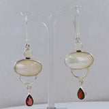 Osmena Pearl & Garnet Silver Earrings