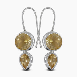 Lemon Topaz Silver Earrings