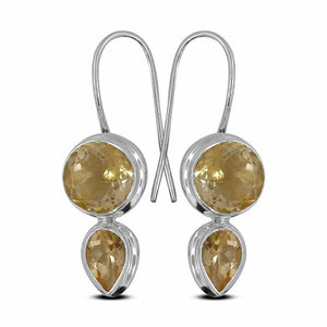 Lemon Topaz Silver Earrings