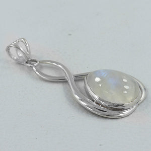 Rainbow Moonstone Silver Pendants