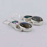 Natural Labradorite & Mystic Quartz Silver Earrings