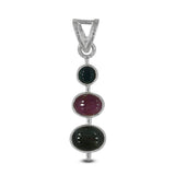 Multi Tourmaline 925 Silver Pendant