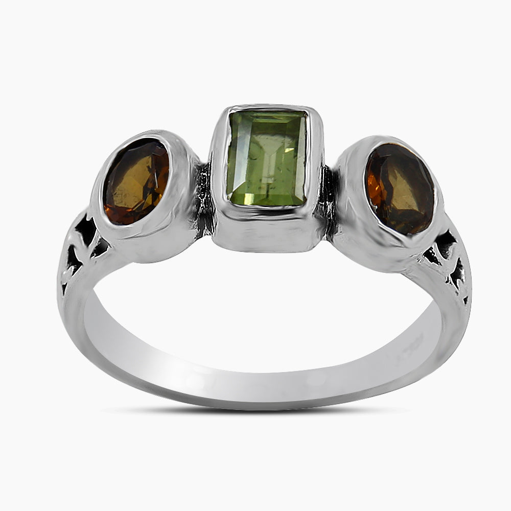 Peridot Silver Rings