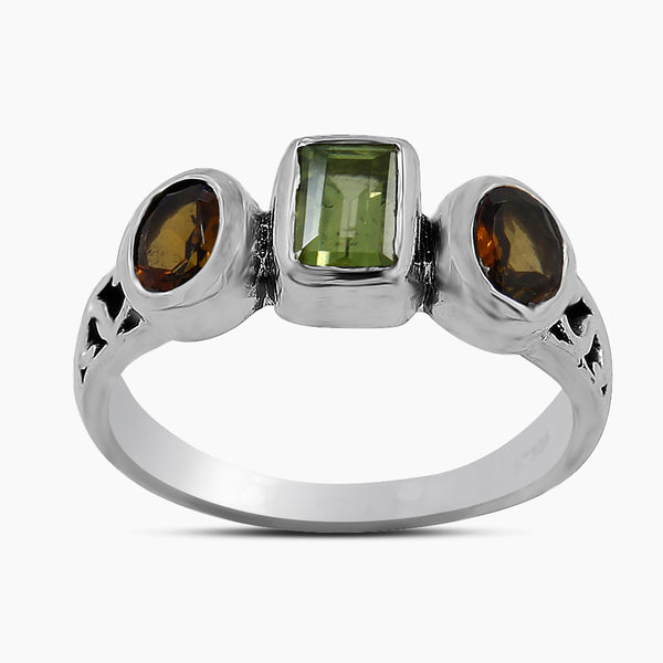 Peridot Silver Rings