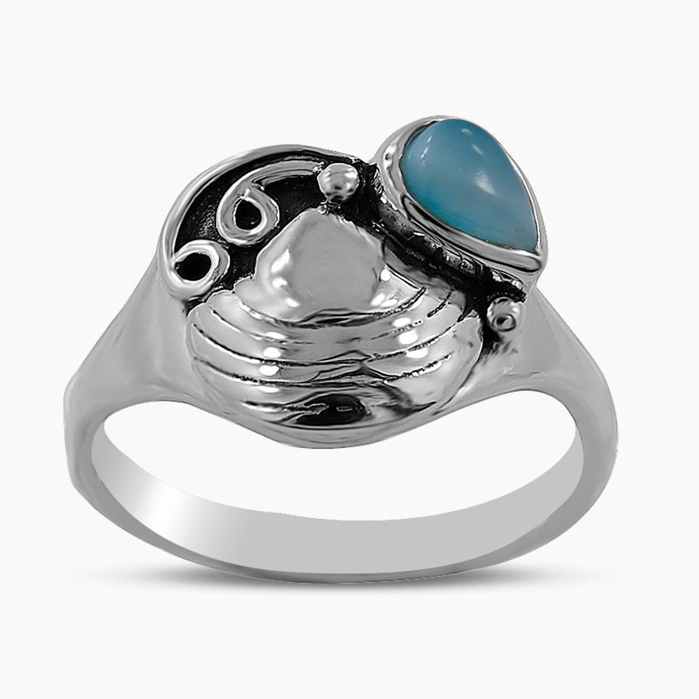 925 Sterling Silver Larimar Rings