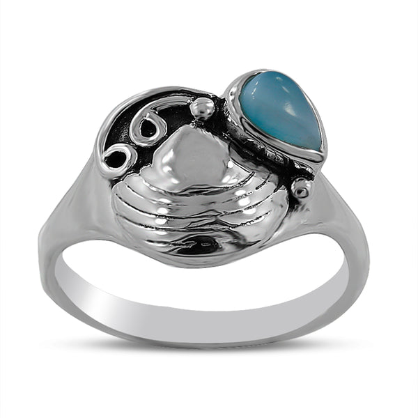 925 Sterling Silver Larimar Rings