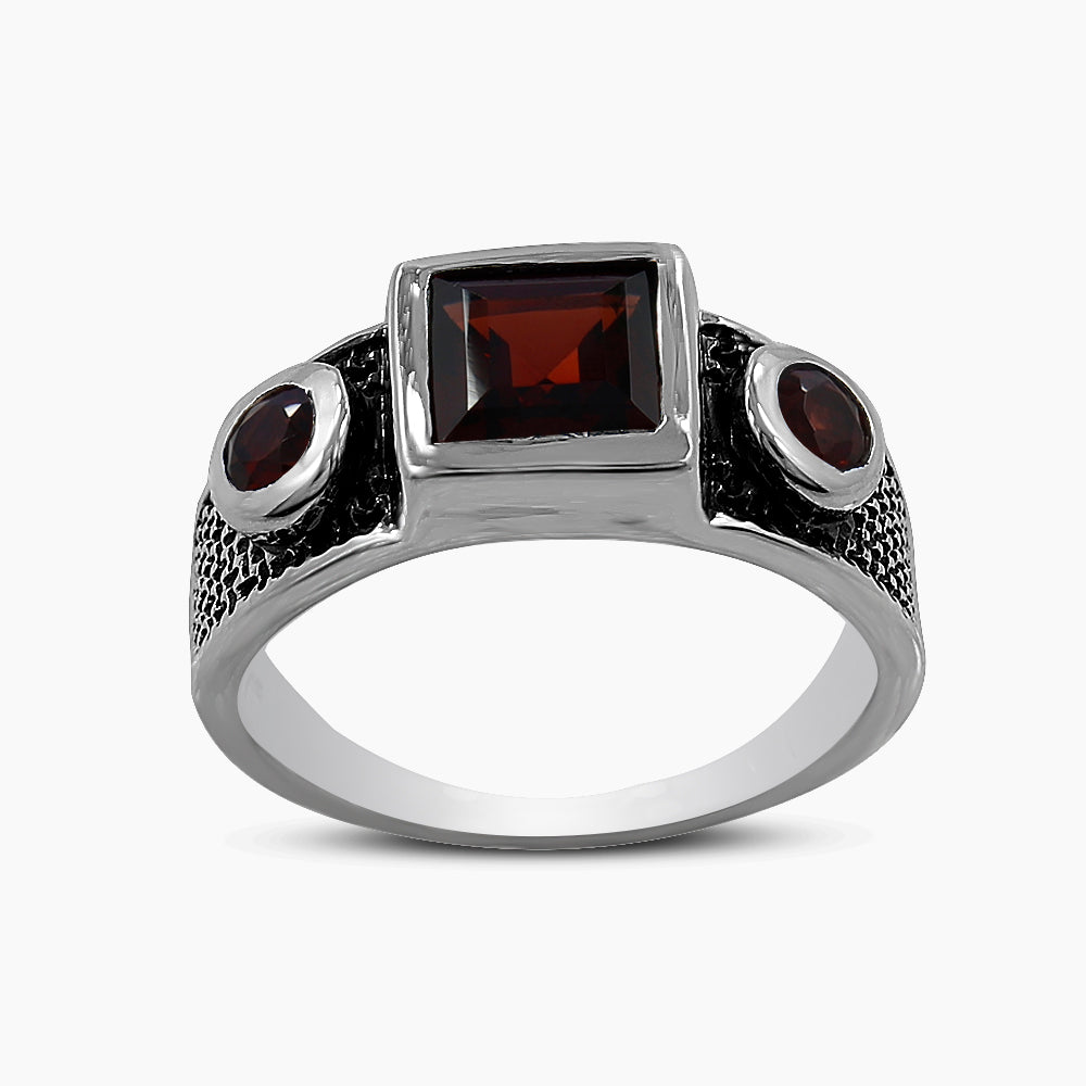 925 Sterling Silver Garnet Rings