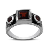 925 Starling Silver Garnet Ring