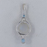 Blue Rainbow Moonstone, Silver Pendant