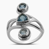 925 Silver Blue Topaz Rings