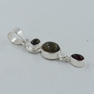 925 Silver Multi Tourmaline Pendants