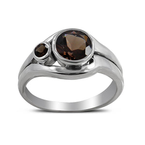 925 Sterling Silver Smoky Quartz Rings