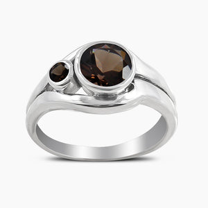 925 Sterling Silver Smoky Quartz Rings