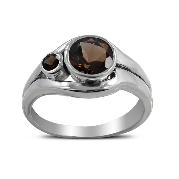 925 Sterling Silver Smoky Quartz Rings