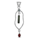 925 Silver Multi Tourmaline Pendant