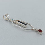 925 Silver Multi Tourmaline Pendant