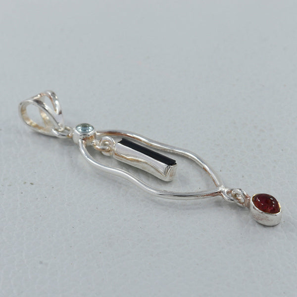 925 Silver Multi Tourmaline Pendants