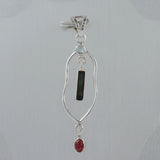 925 Silver Multi Tourmaline Pendant